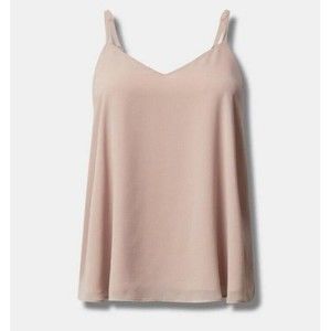 Torrid 6 X Plus 30 Mushroom Taupe Sophie Chiffon Double Layer Swing V-neck Cami